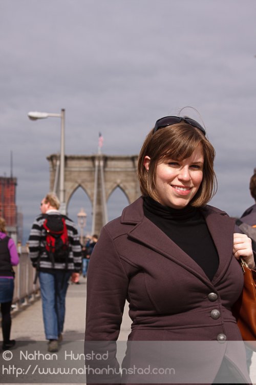 Julia Miller on the Brooklyn Bridge